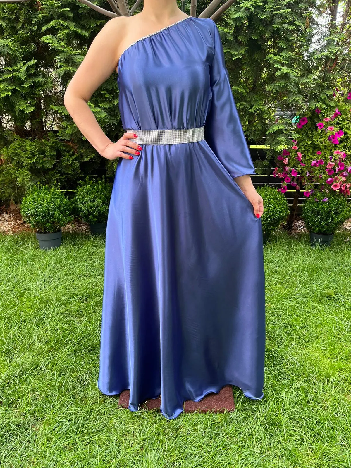 Rochie lunga Aurora albastra