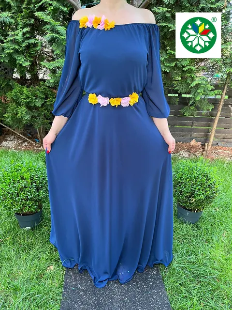 Rochie lunga Cosanzeana bleumarin