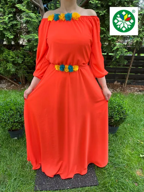 Rochie lunga Cosanzeana portocalie