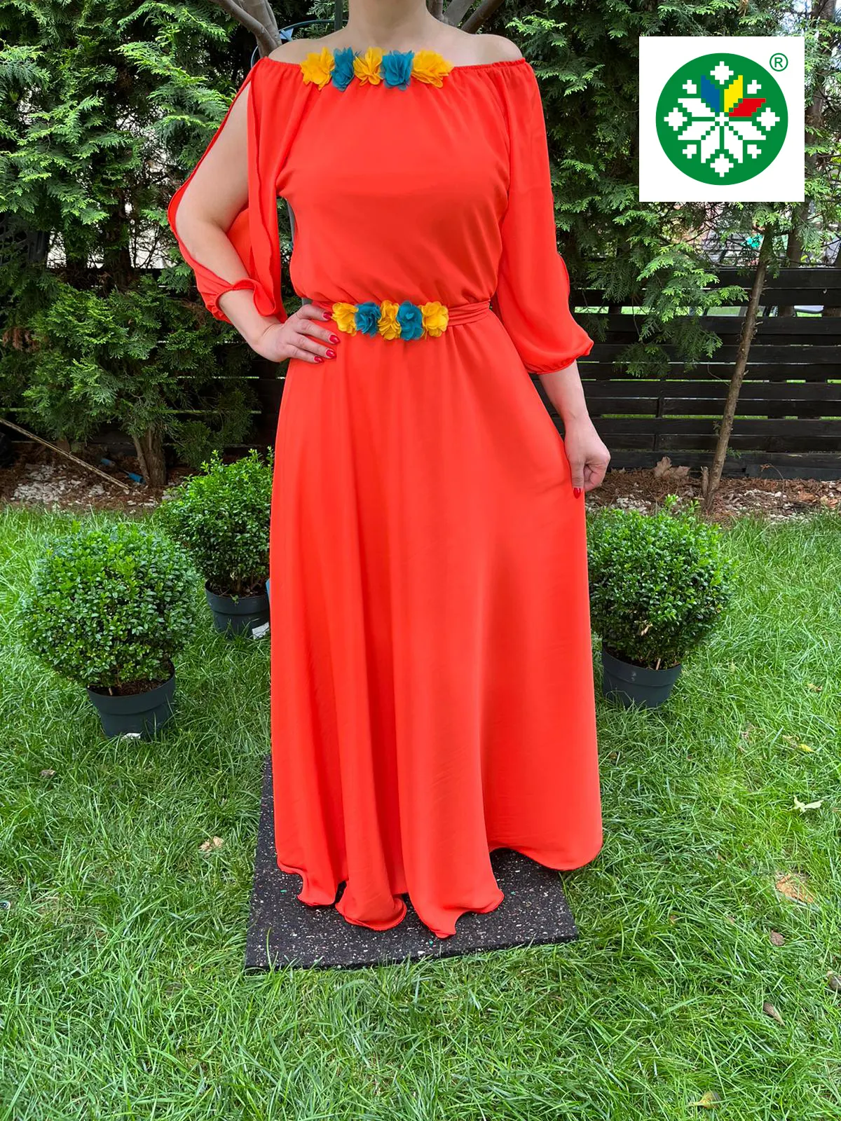 Rochie lunga Cosanzeana portocalie