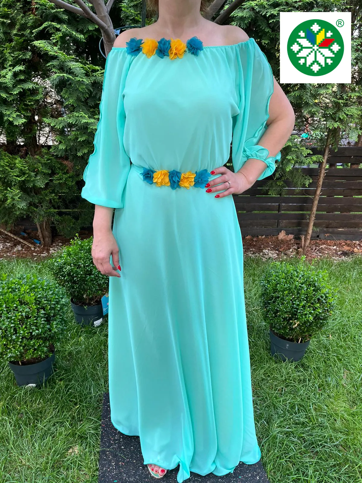 Rochie lunga Cosanzeana turquoise