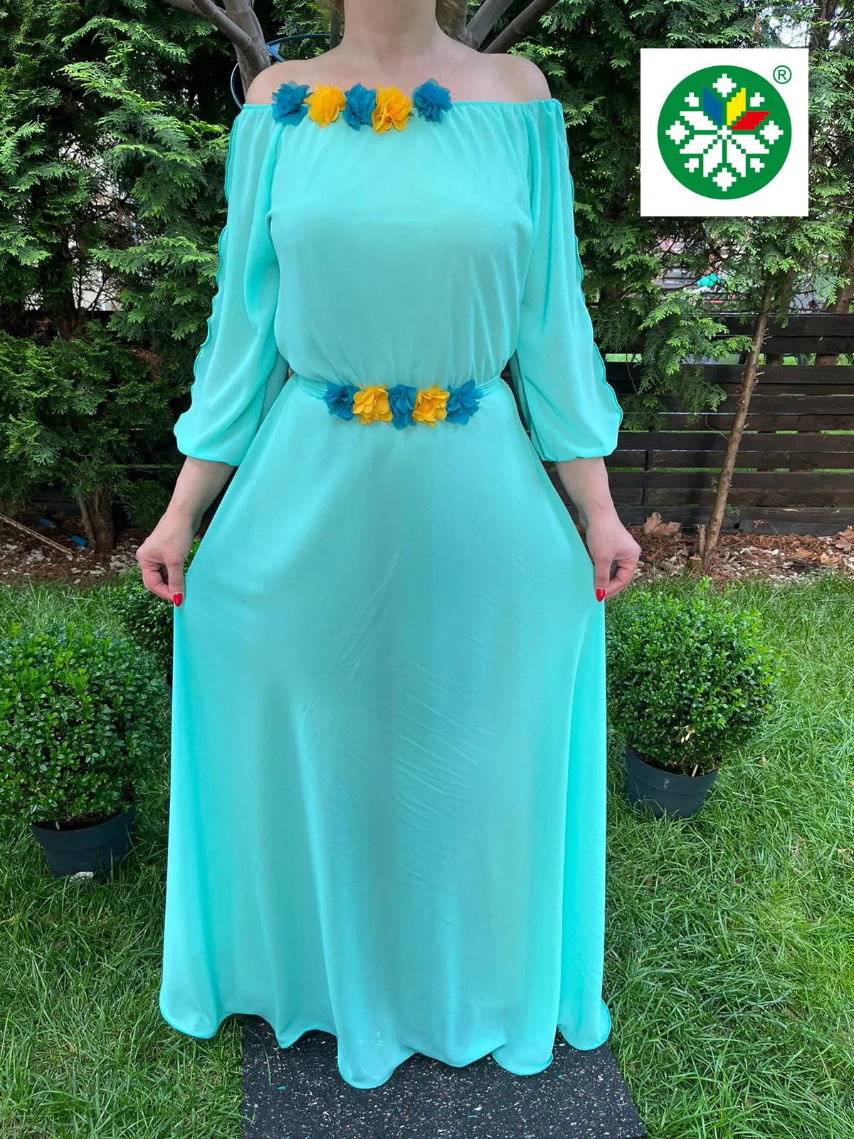 Rochie lunga Cosanzeana turquoise