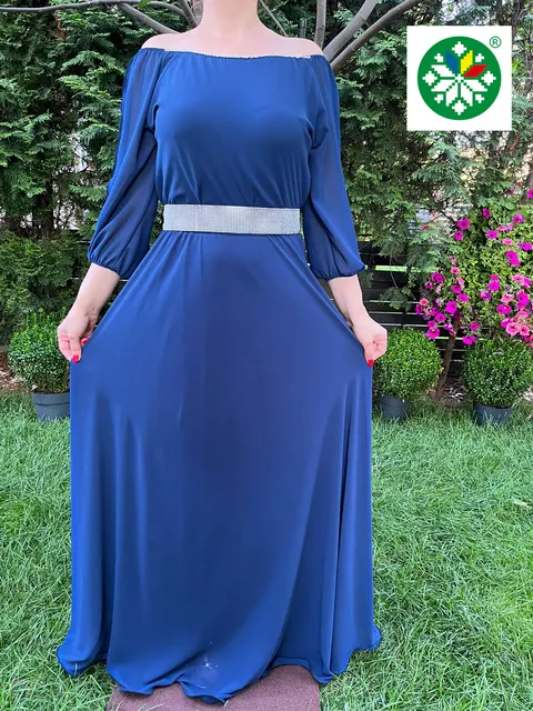 Rochie lunga Ecaterina bleumarin