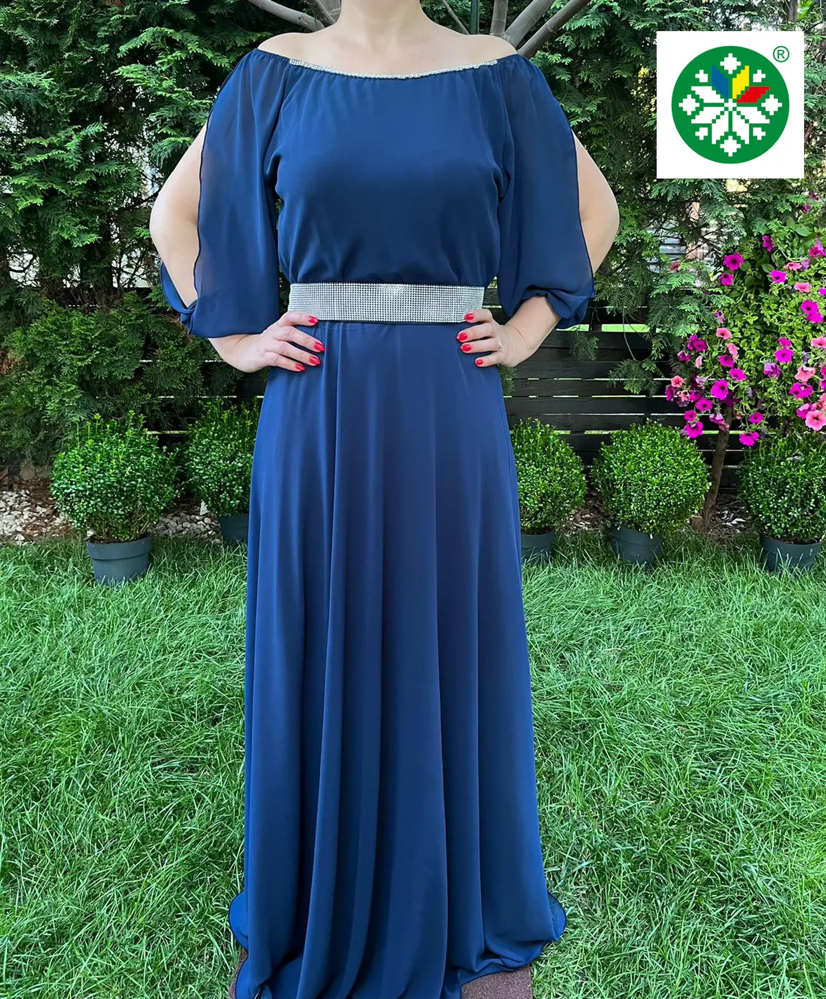 Rochie lunga Ecaterina bleumarin