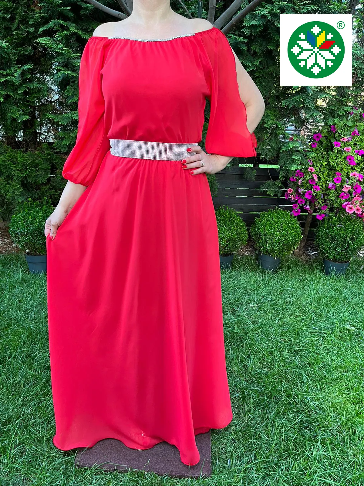 Rochie lunga Ecaterina rosie