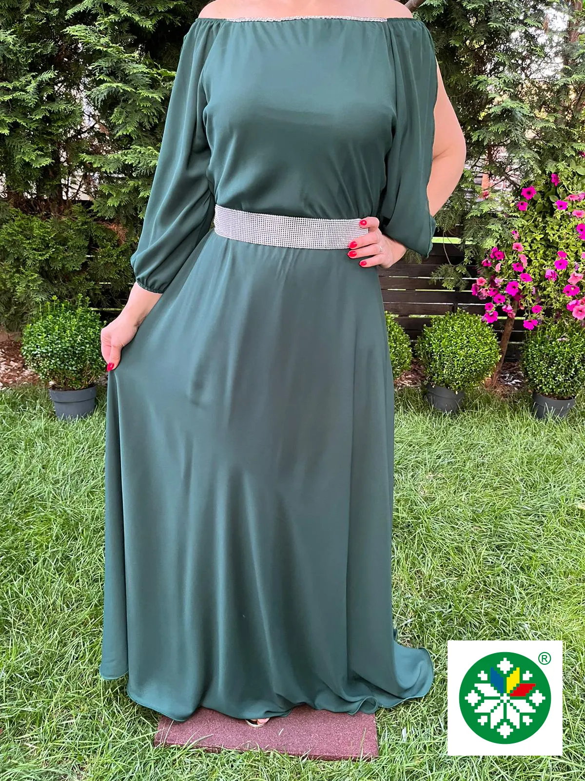 Rochie lunga Ecaterina verde