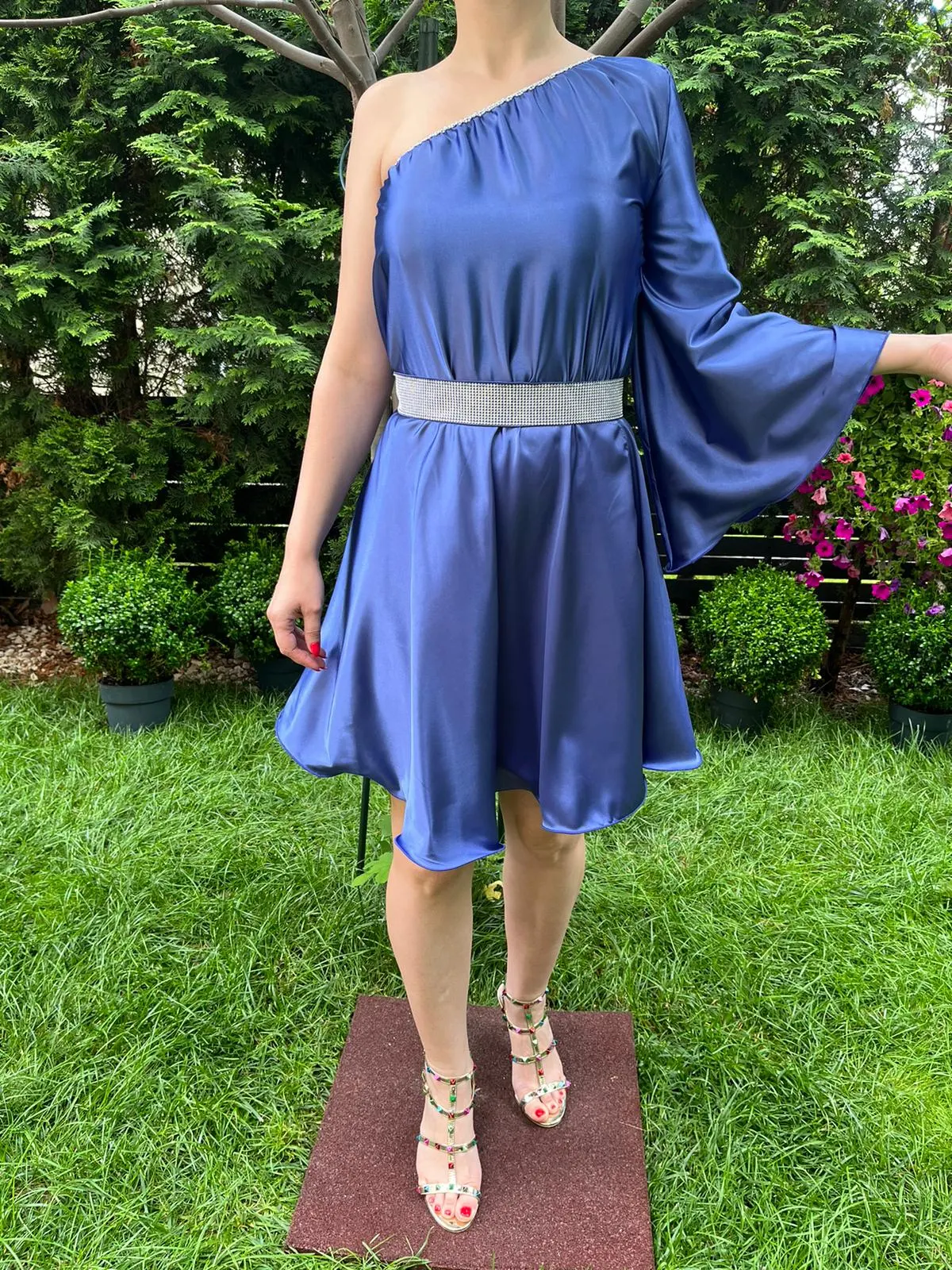 Rochie scurta Aurora albastra