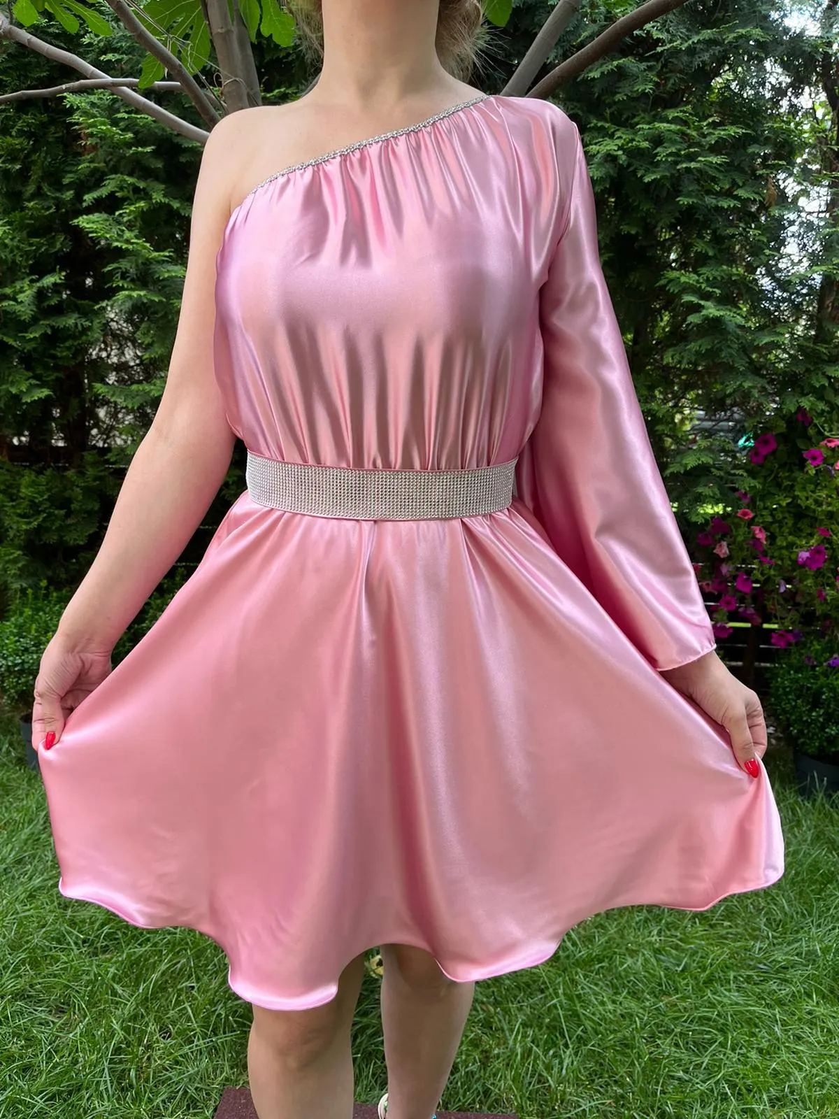 Rochie scurta Aurora roz
