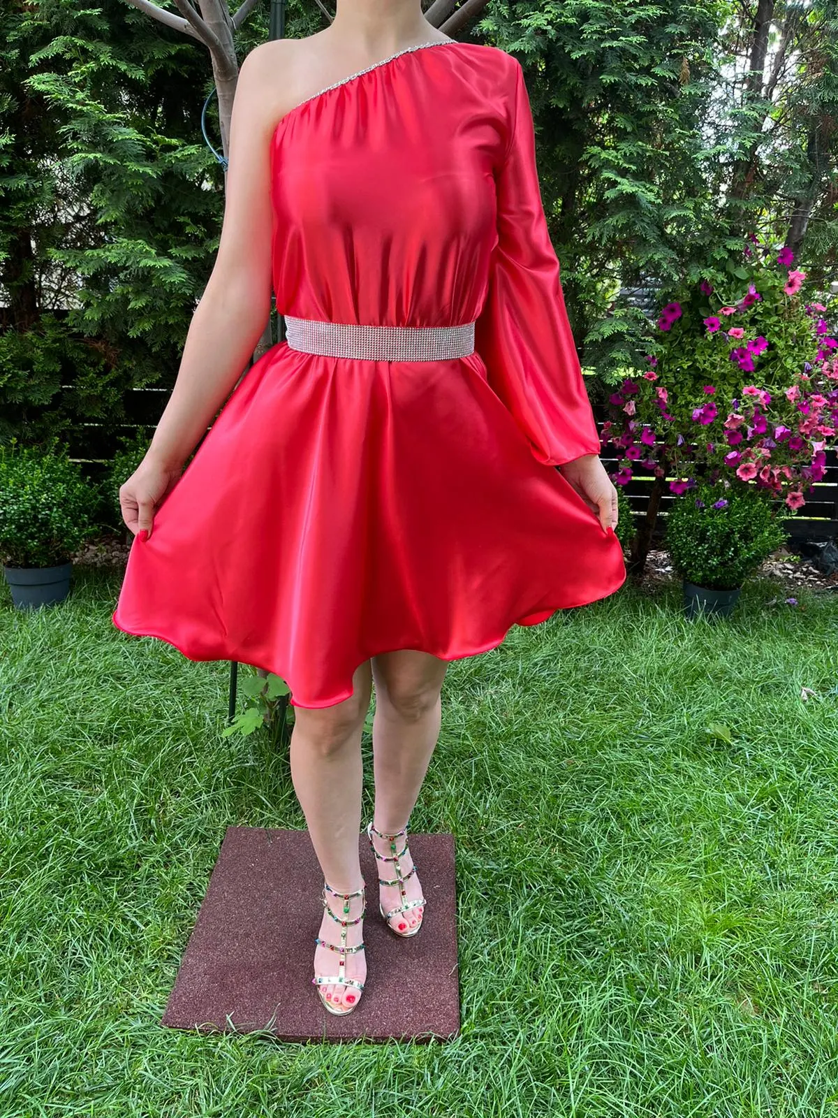 Rochie scurta Aurora rosie