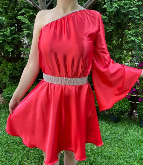 Rochie scurta Aurora rosie