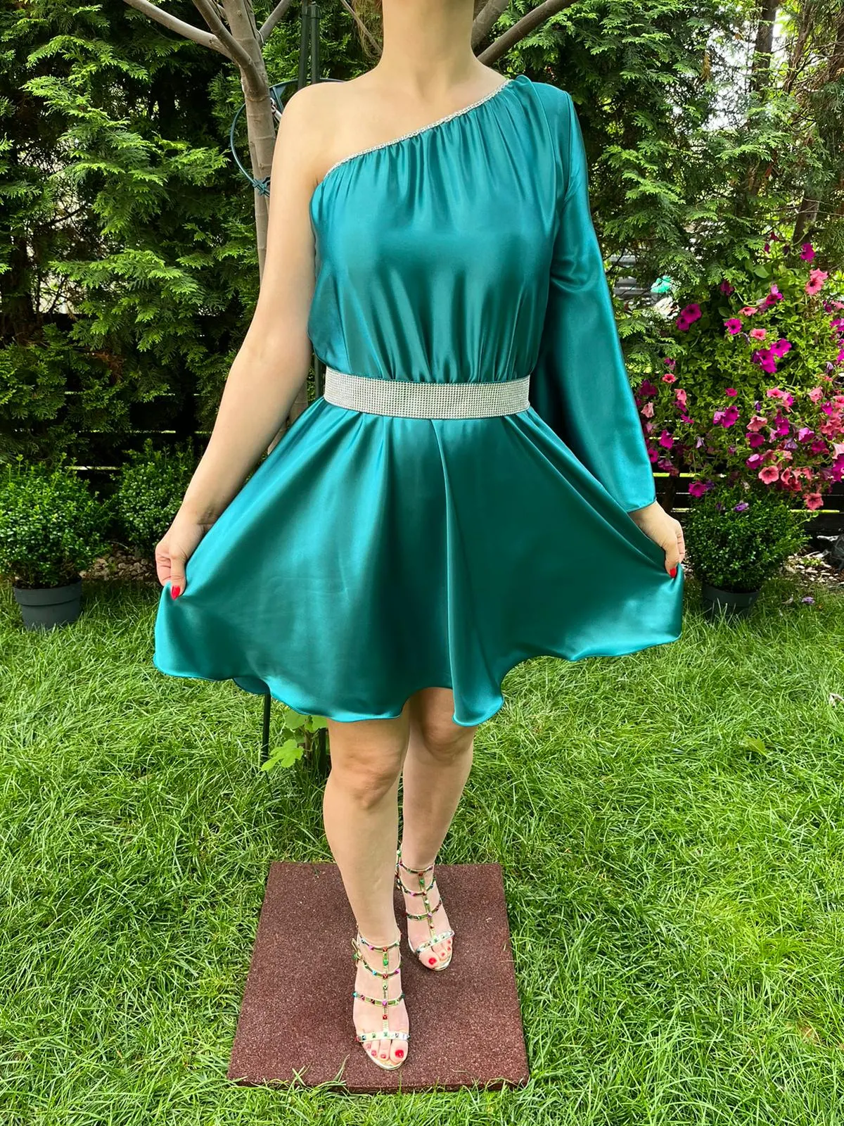 Rochie scurta Aurora verde