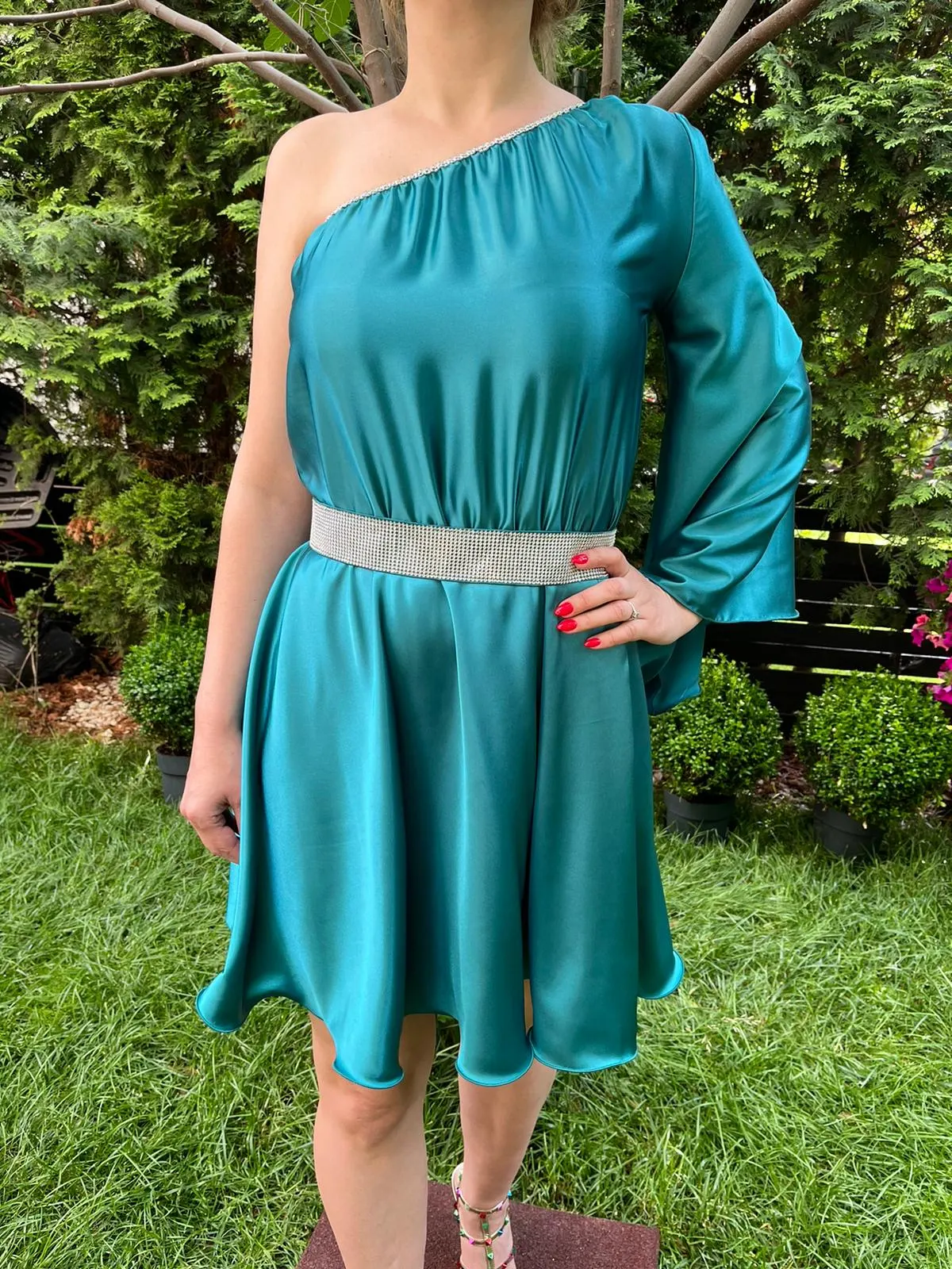 Rochie scurta Aurora verde