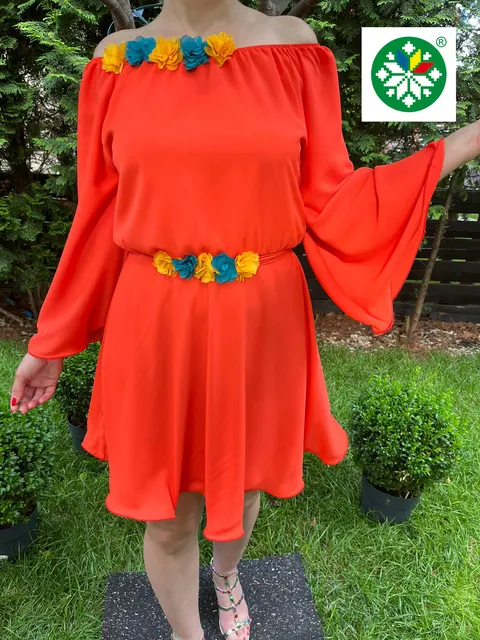 Rochie scurta Cosanzeana portocalie