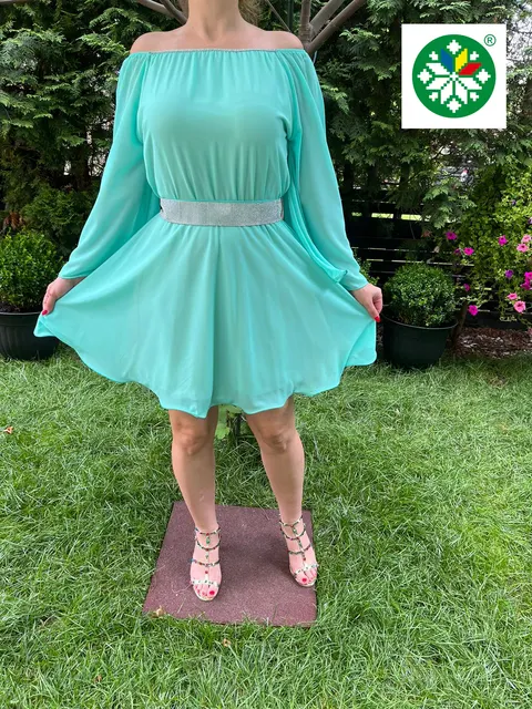 Rochie scurta Ecaterina turquoise