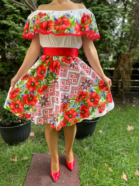 Rochie traditionala scurta Anna