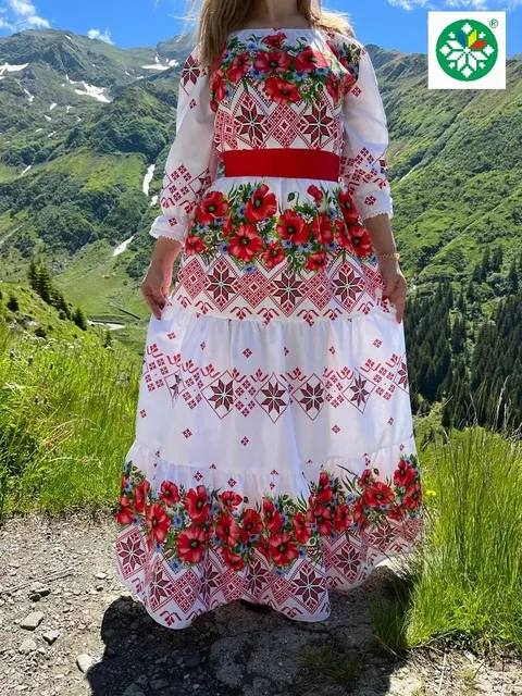 Rochie traditionala volane lunga Iuliana