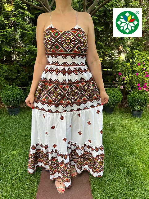Rochie traditionala volane lunga Ancuta