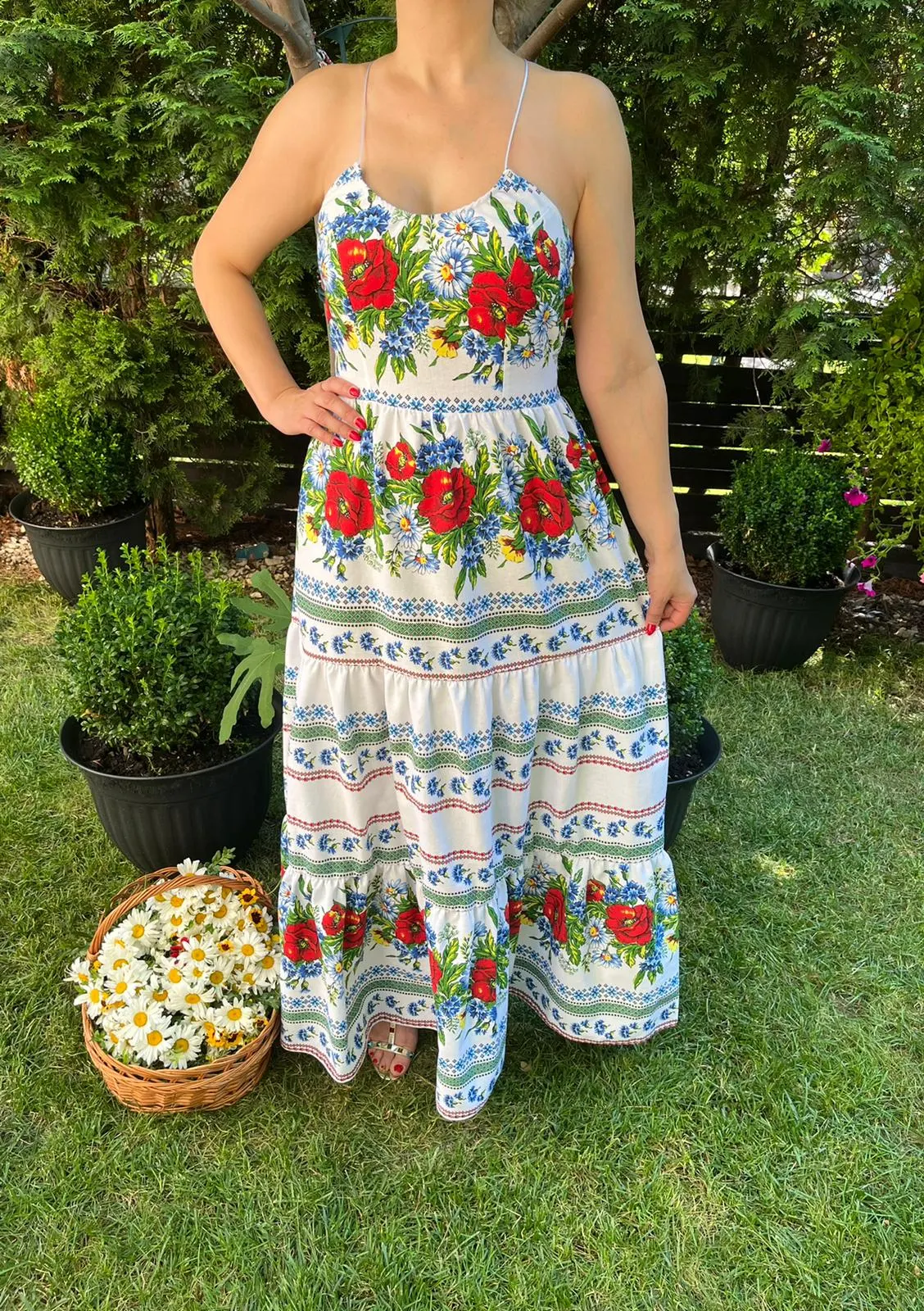 Rochie traditionala volane lunga Ofelia
