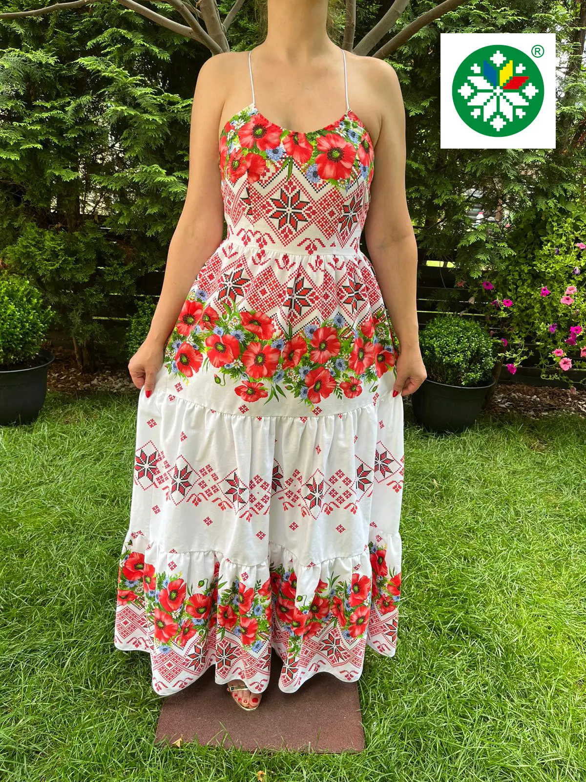 Rochie traditionala volane lunga Teea