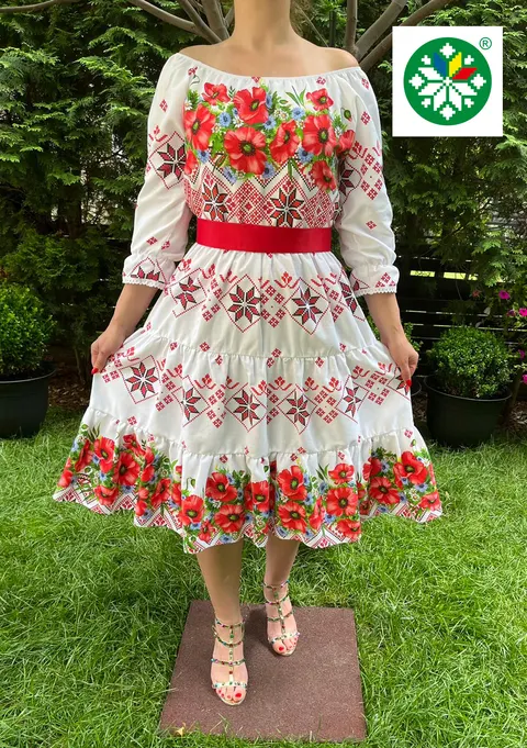 Rochie traditionala volane medie Iuliana