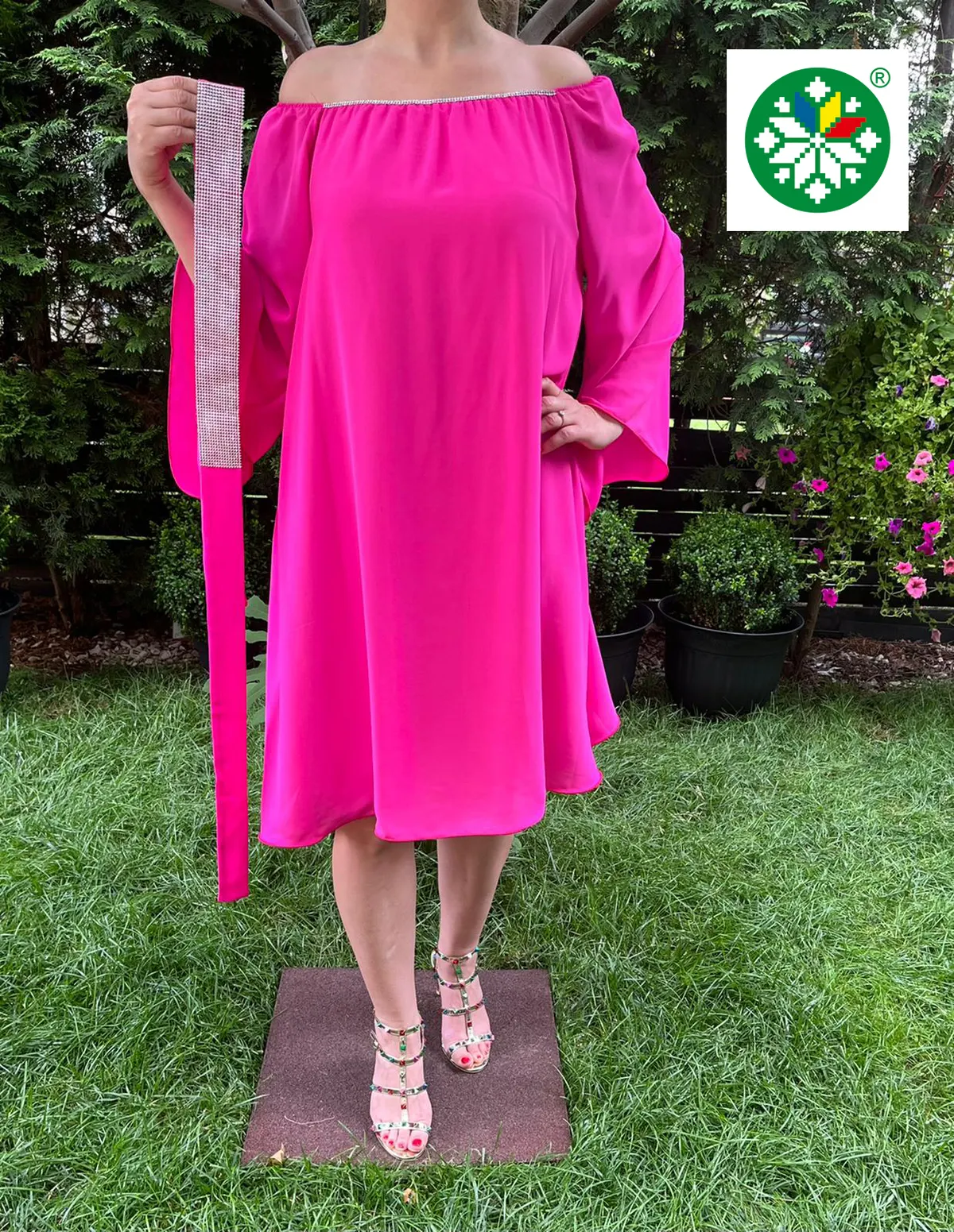 Rochie voal Cati fucsia