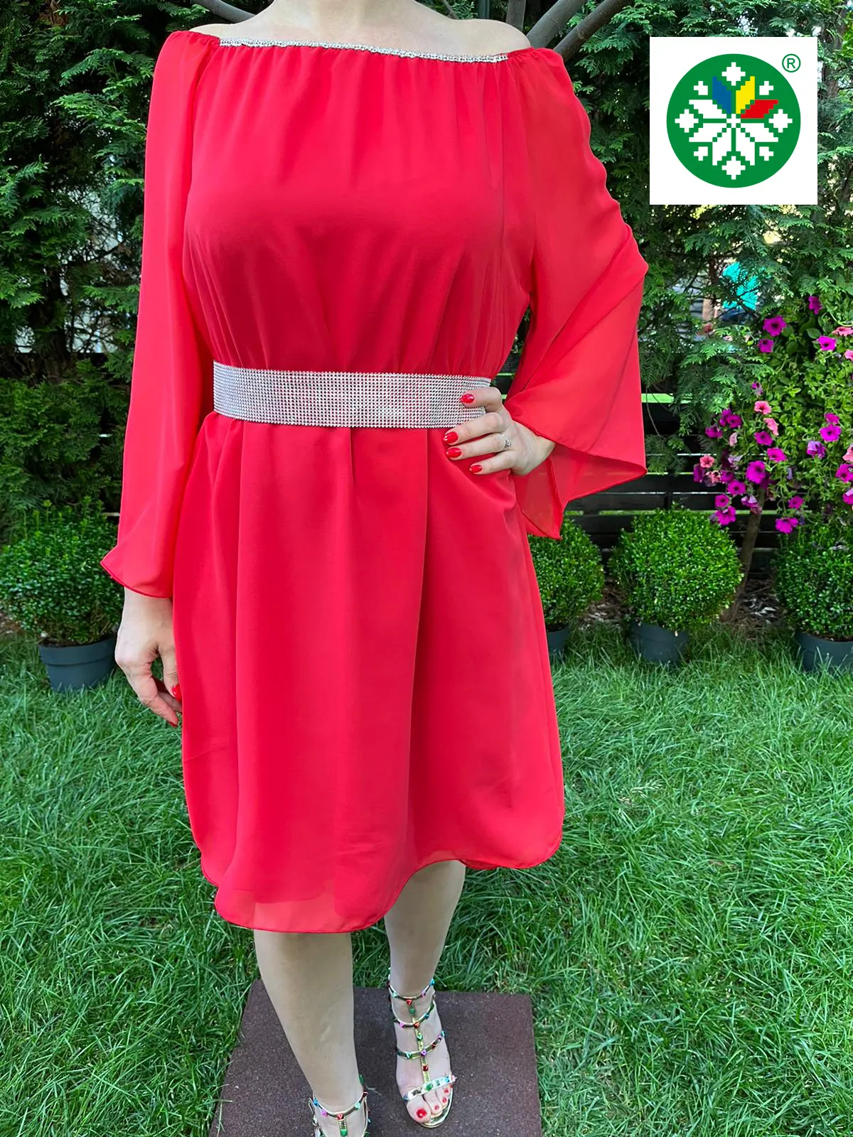 Rochie voal Cati rosie