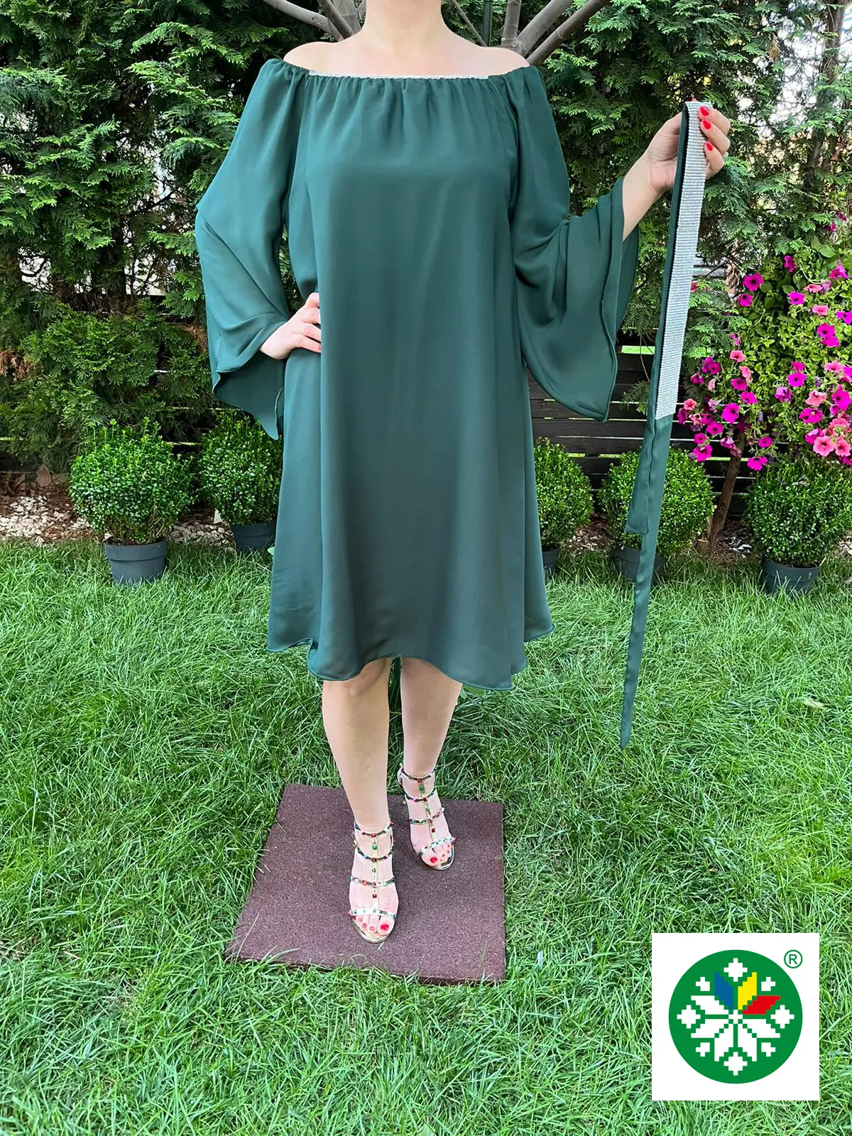 Rochie voal Cati verde