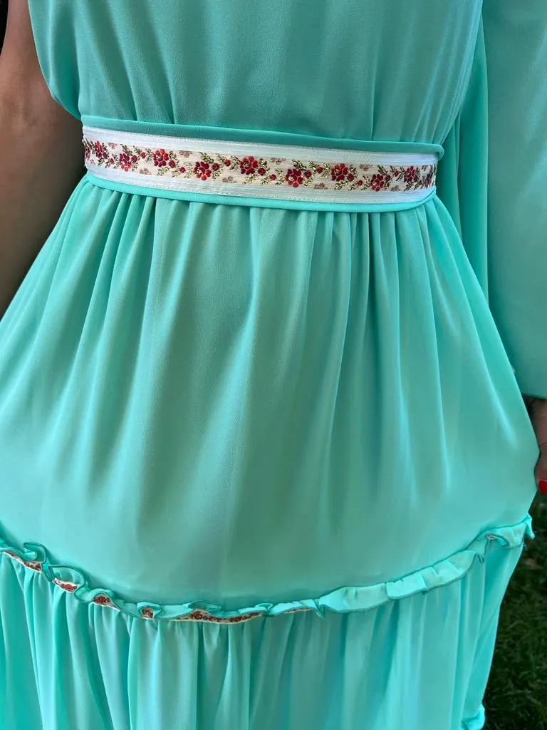 Rochie volane Sonia turquoise