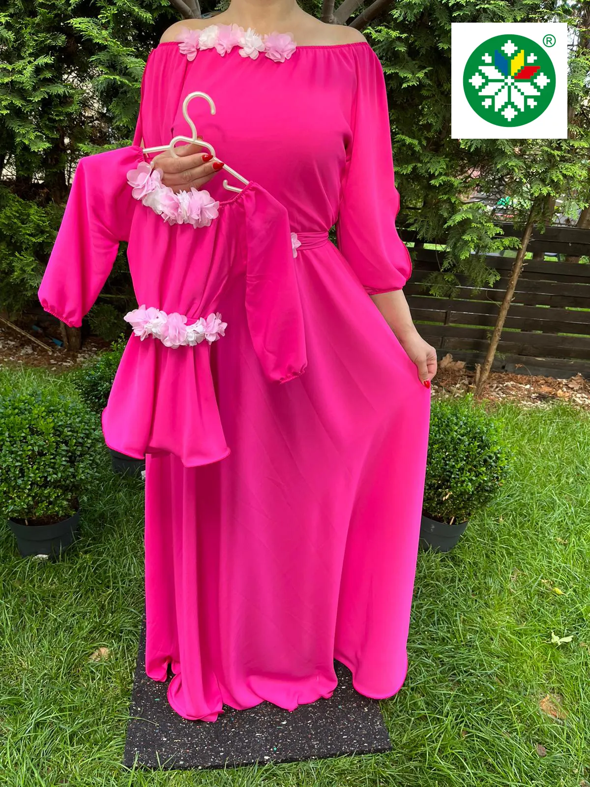 Set rochie lunga Cosanzeana fucsia