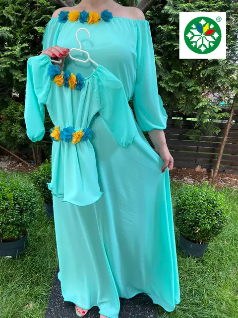 Set rochie lunga Cosanzeana turquoise